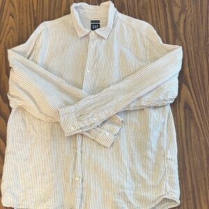 GAP Men's Beige Striped Button Down Shirt